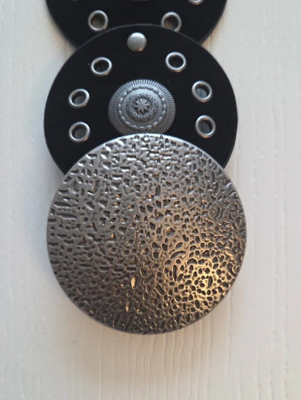 Black Belt With Silver Buckle & Eyelets